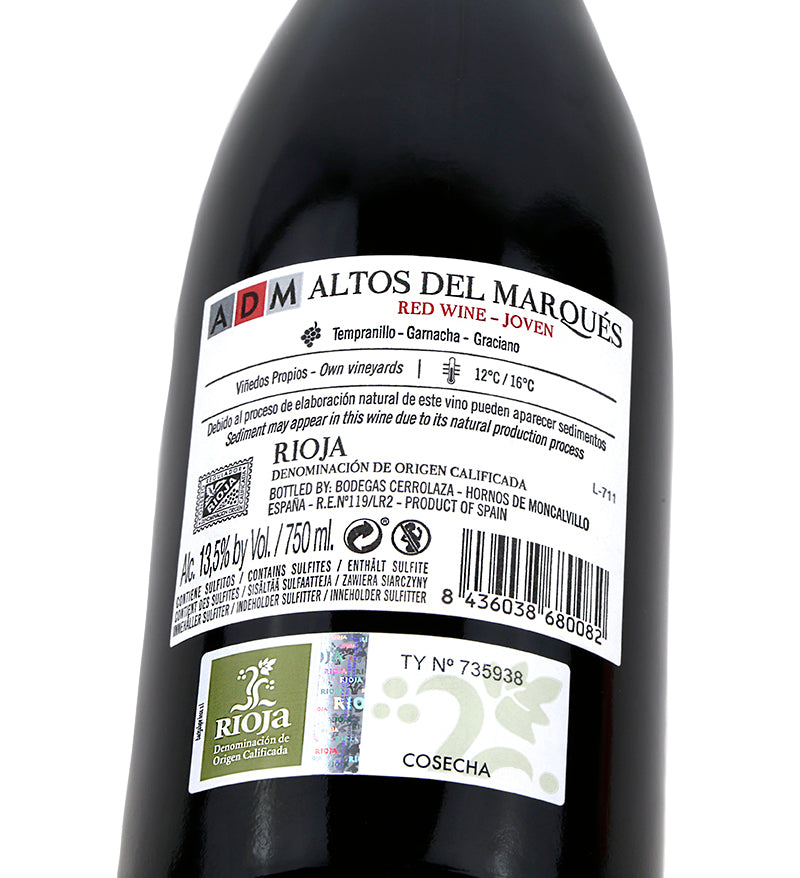 Vino ADM Rioja Alta Joven 2024 | 6 Meses Barrica | 75cl